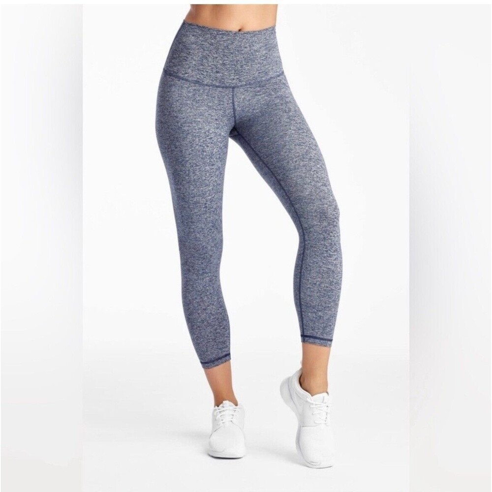 DYI Leggings Heathered Blue Signature Crop Jersey Moss Activewear Women's Small